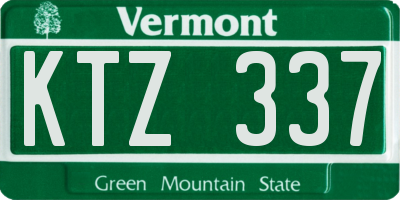 VT license plate KTZ337