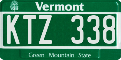 VT license plate KTZ338