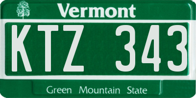 VT license plate KTZ343