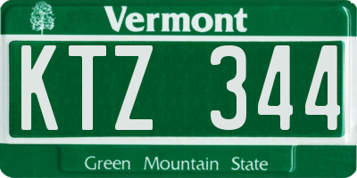 VT license plate KTZ344