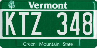 VT license plate KTZ348