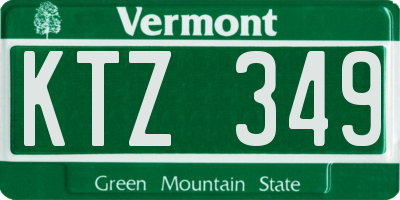 VT license plate KTZ349