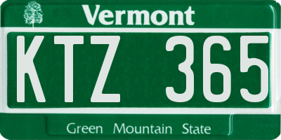 VT license plate KTZ365