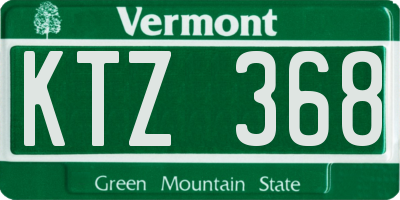 VT license plate KTZ368