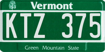 VT license plate KTZ375