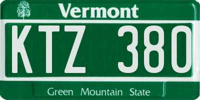 VT license plate KTZ380