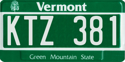 VT license plate KTZ381