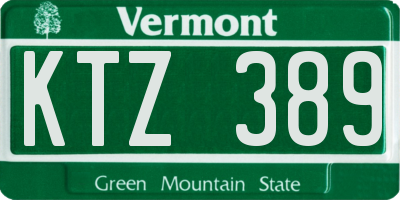 VT license plate KTZ389