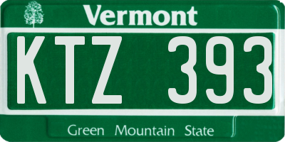VT license plate KTZ393