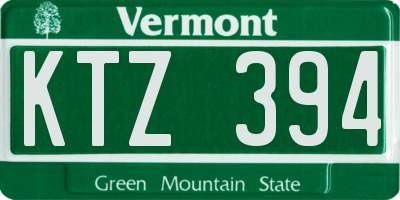 VT license plate KTZ394