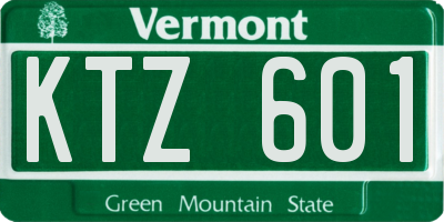 VT license plate KTZ601