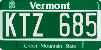VT license plate KTZ685