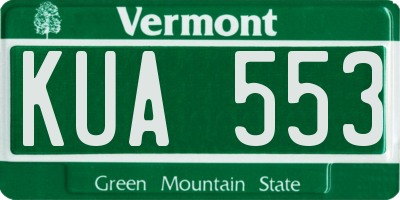 VT license plate KUA553