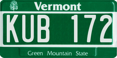 VT license plate KUB172