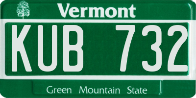 VT license plate KUB732