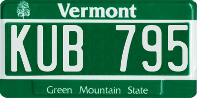 VT license plate KUB795