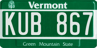 VT license plate KUB867