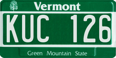 VT license plate KUC126