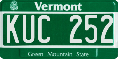 VT license plate KUC252