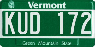 VT license plate KUD172