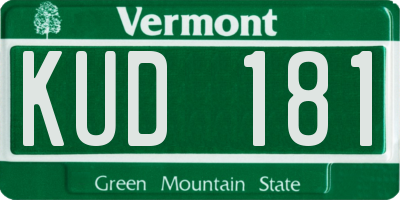 VT license plate KUD181