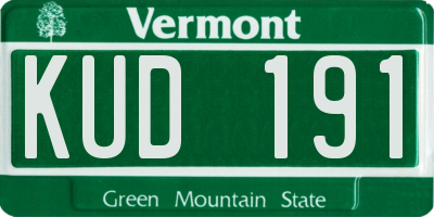 VT license plate KUD191