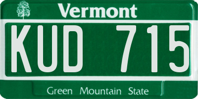 VT license plate KUD715