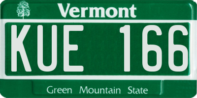 VT license plate KUE166
