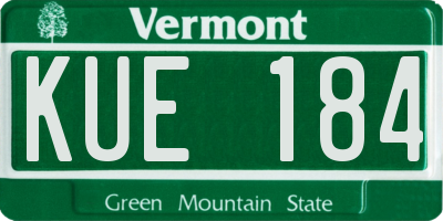 VT license plate KUE184