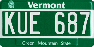 VT license plate KUE687