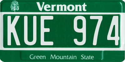 VT license plate KUE974
