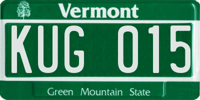 VT license plate KUG015