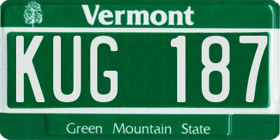 VT license plate KUG187
