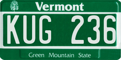 VT license plate KUG236