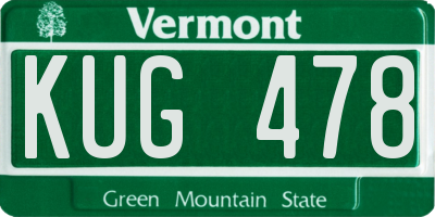VT license plate KUG478