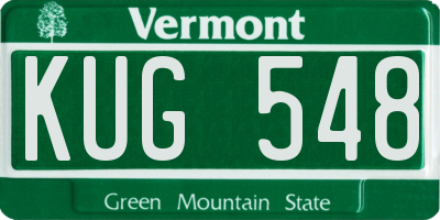 VT license plate KUG548