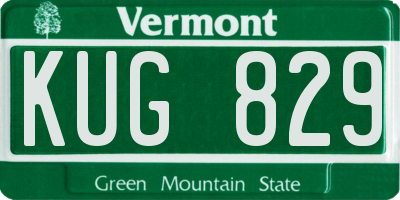 VT license plate KUG829