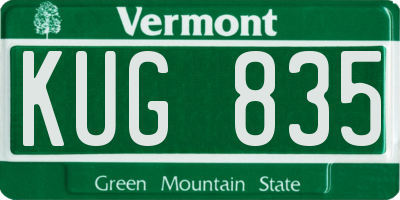 VT license plate KUG835