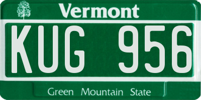 VT license plate KUG956