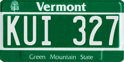 VT license plate KUI327