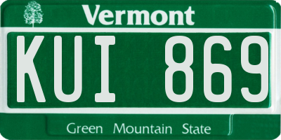 VT license plate KUI869