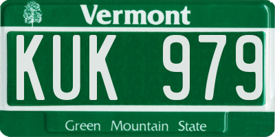 VT license plate KUK979