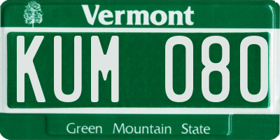 VT license plate KUM080