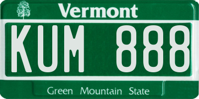 VT license plate KUM888