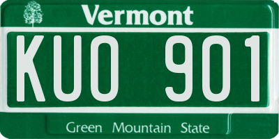 VT license plate KUO901