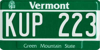VT license plate KUP223