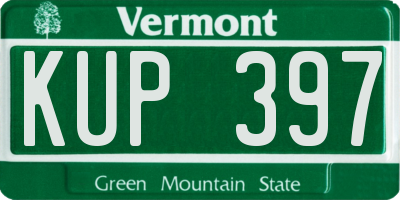 VT license plate KUP397