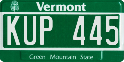 VT license plate KUP445
