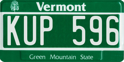VT license plate KUP596
