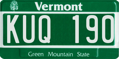 VT license plate KUQ190
